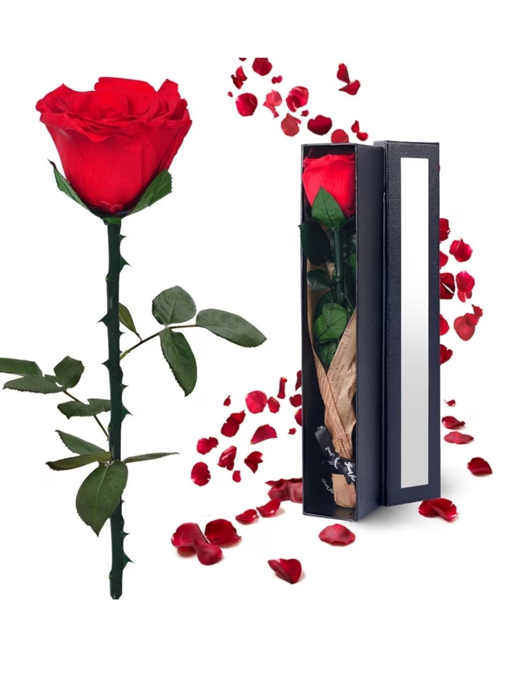 Preserved Flowers Red Single Rose Gift Box ❤️ Mothers Day ❤️ NEW